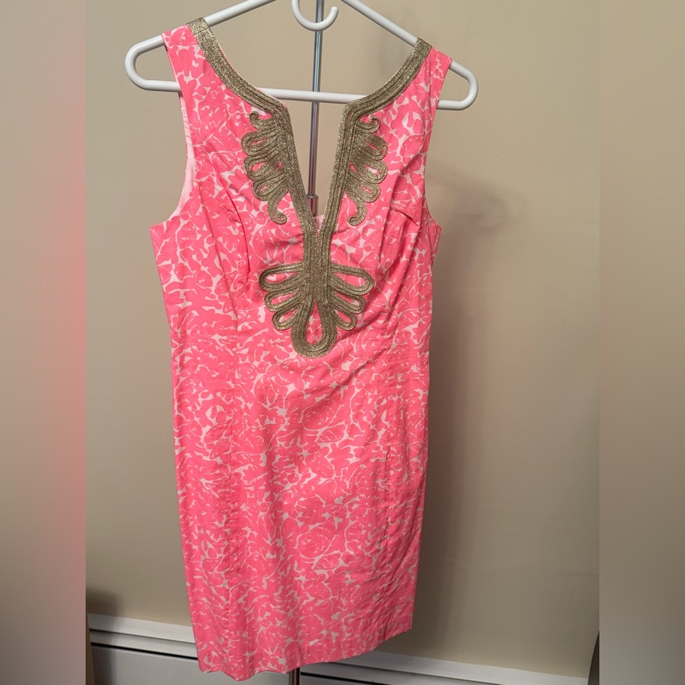 Lilly Pulitzer Pink and Gold Mini Dress